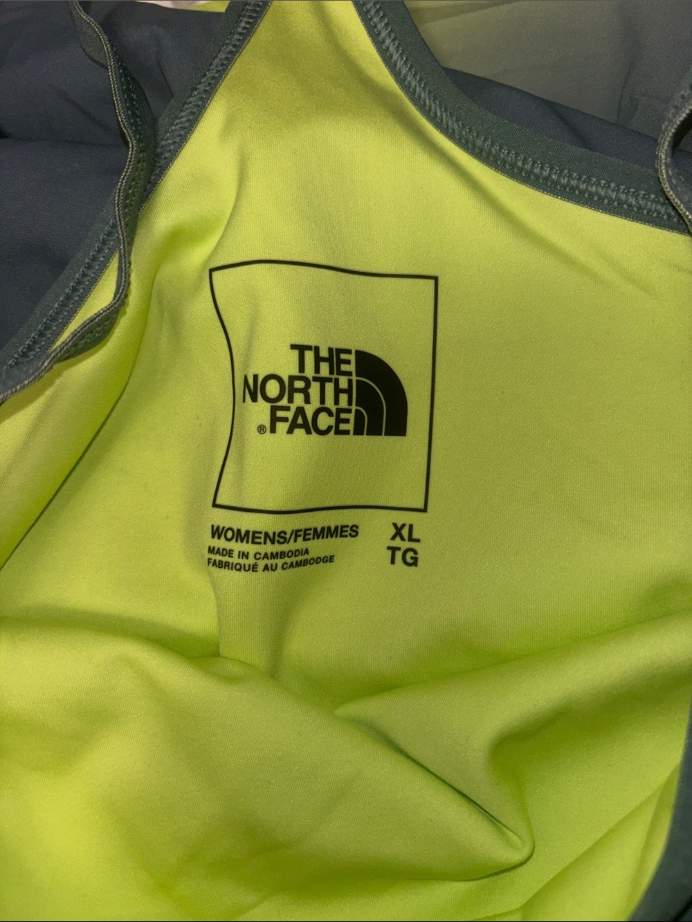The North Face Teal Tank with neon lime interior, size XLarge - Picture 6 of 6